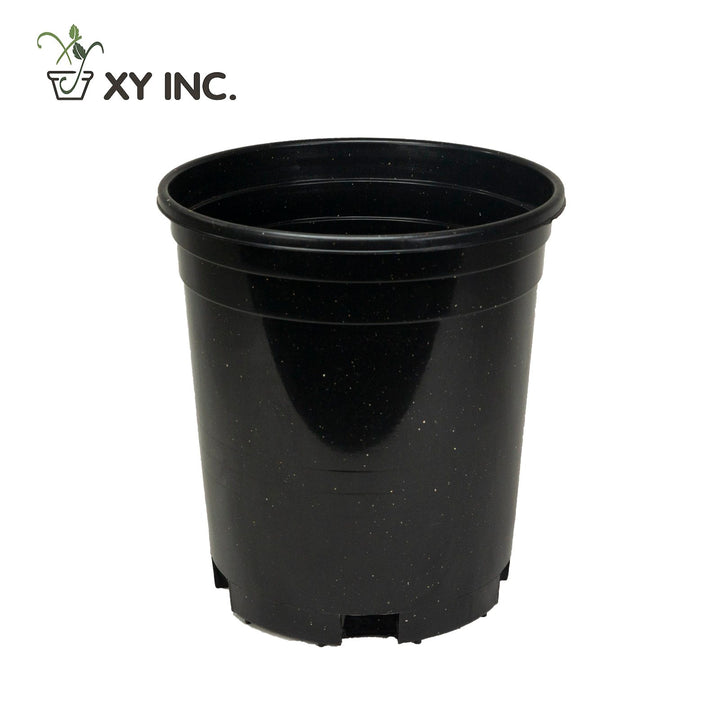 XY injection molded black plastic nursery pot, 1 Gallon