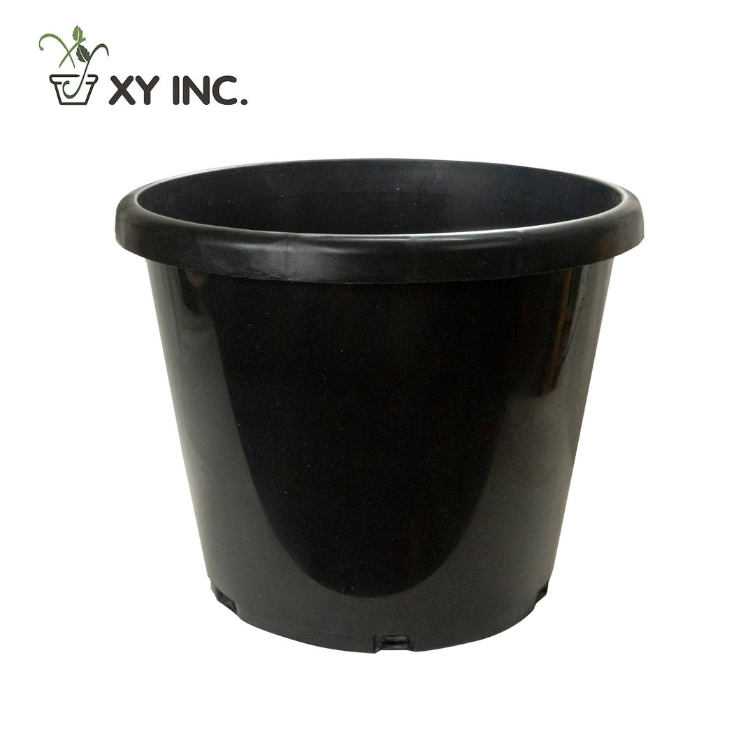 XY injection molded black plastic nursery pot, 10 Gallon