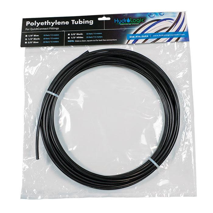 Hydro-Logic black polyethylene tubing 1/4 in OD 50 ft roll