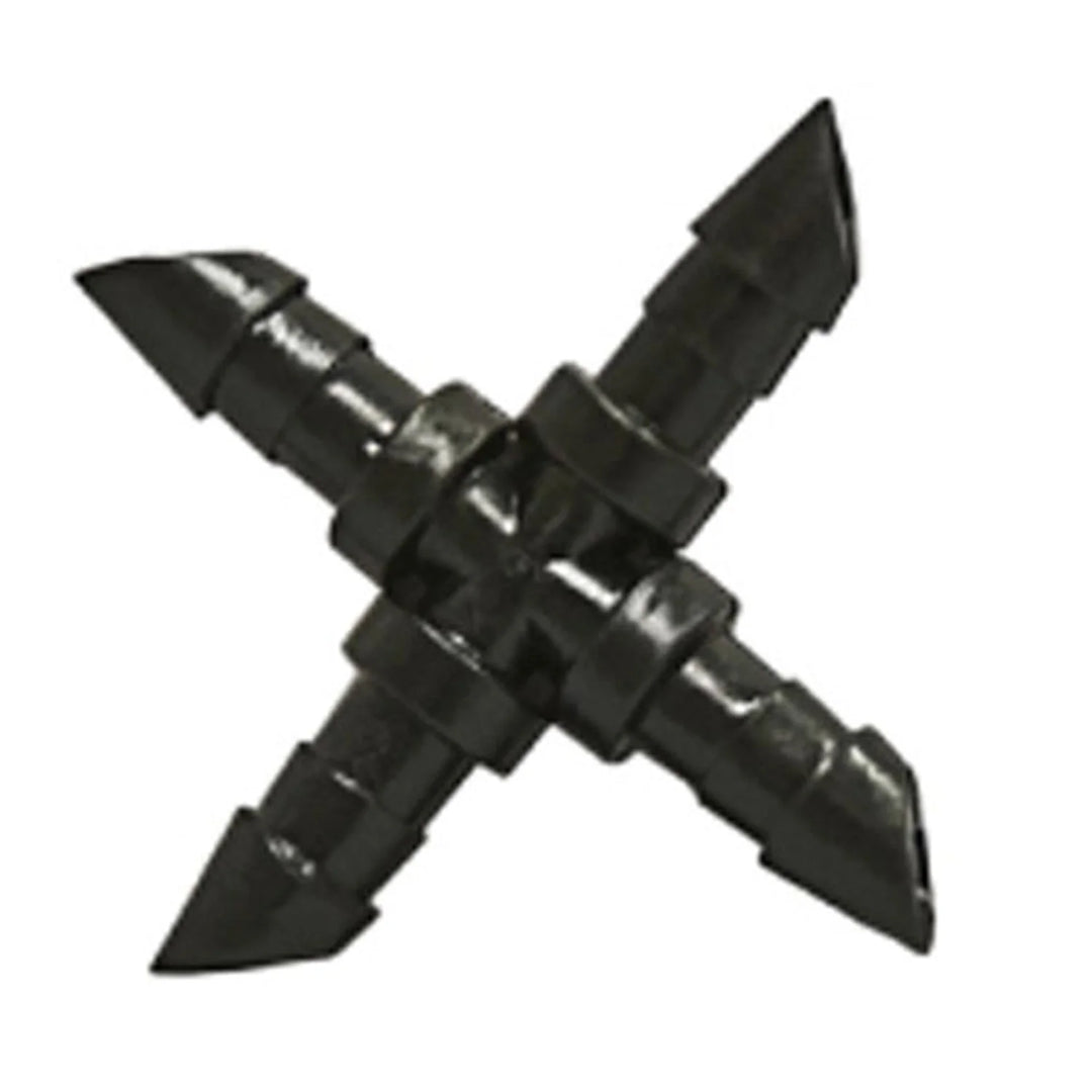 Barbed cross connector