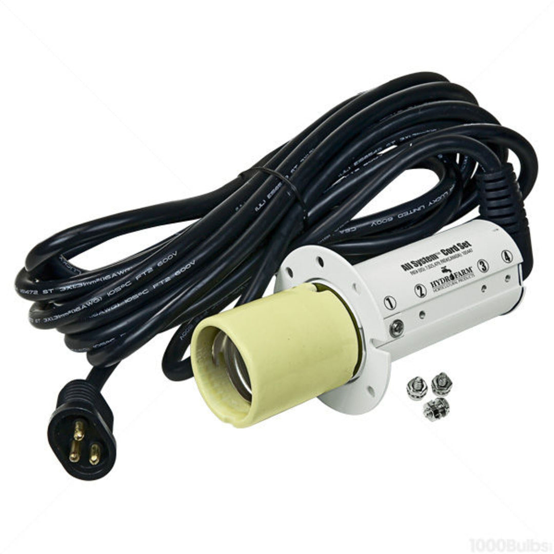 Hydrofarm All System Cord Set 15 ft with mogul socket