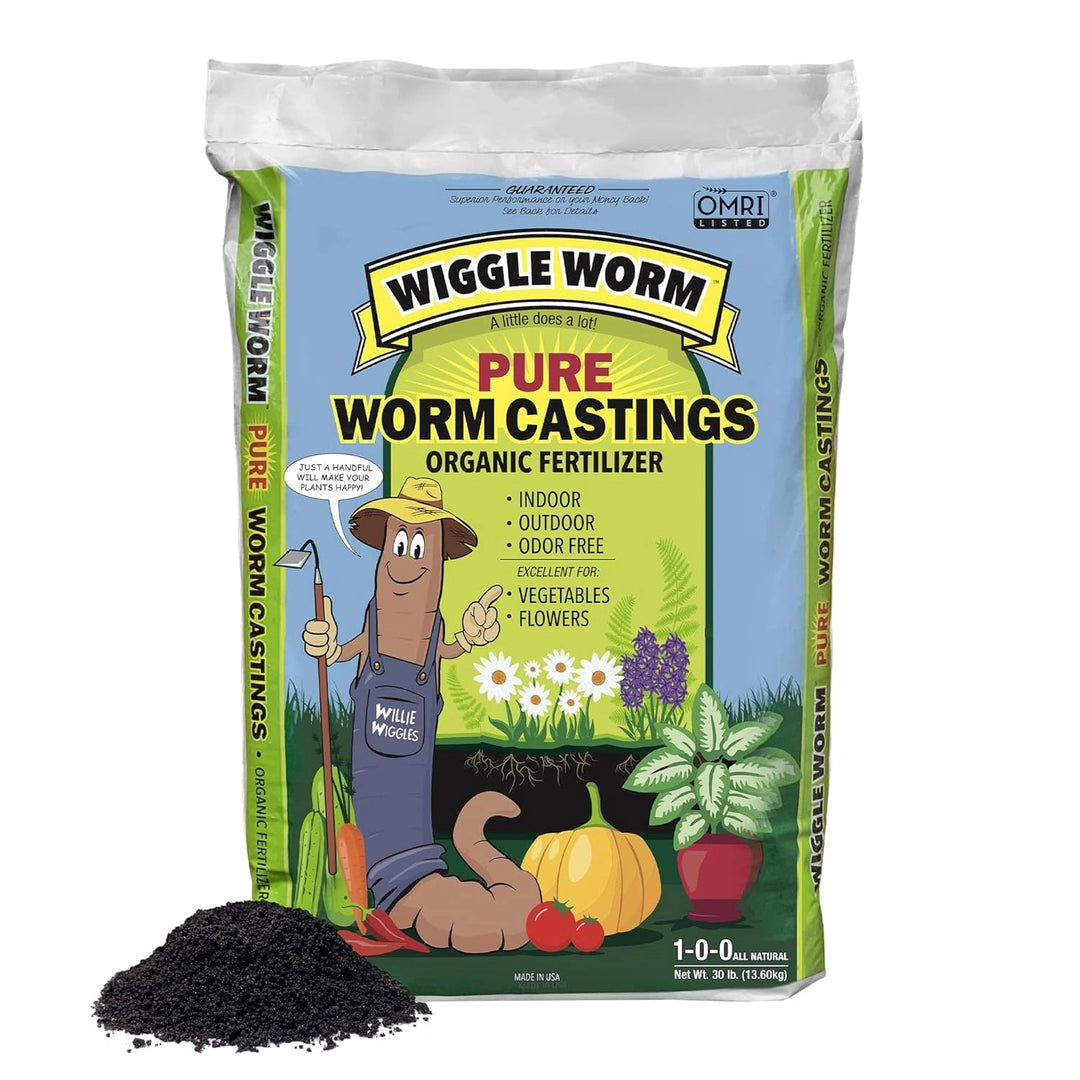 Wiggle Worm Pure Worm Castings organic fertilizer, 30 lb bag