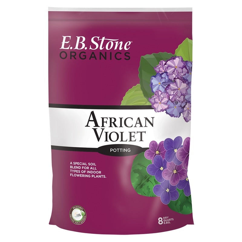 E.B. Stone Organics African Violet Potting Soil Mix - Indoor Potting Soil for Indoor Plants, Organic Soil for African Violets - 8 Quart
