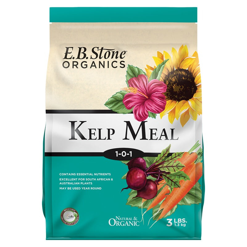 E.B. Stone Organics Kelp Meal Fertilizer 1-0-1 - Natural Kelp Supplement for Root Development and Stress Resistance - 3 lb