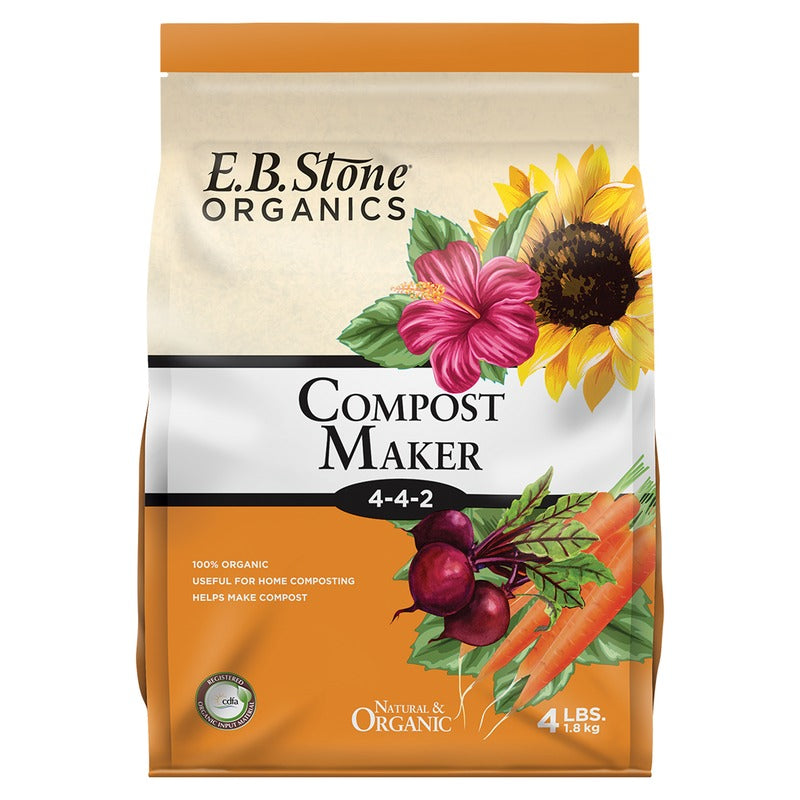 E.B. Stone Organics Compost Maker 4-4-2 - Natural Compost Activator with Nitrogen for Home Composting - 4 lb
