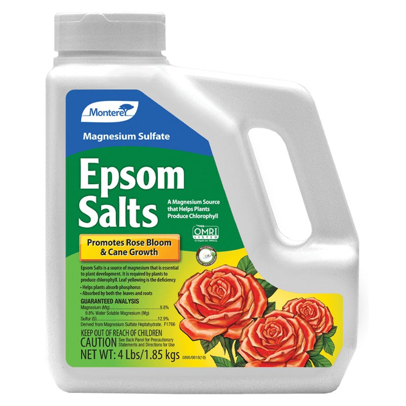 Monterey Epsom Salts Magnesium Sulfate - OMRI Listed Magnesium and Sulfur Plant Supplement - 4 lb