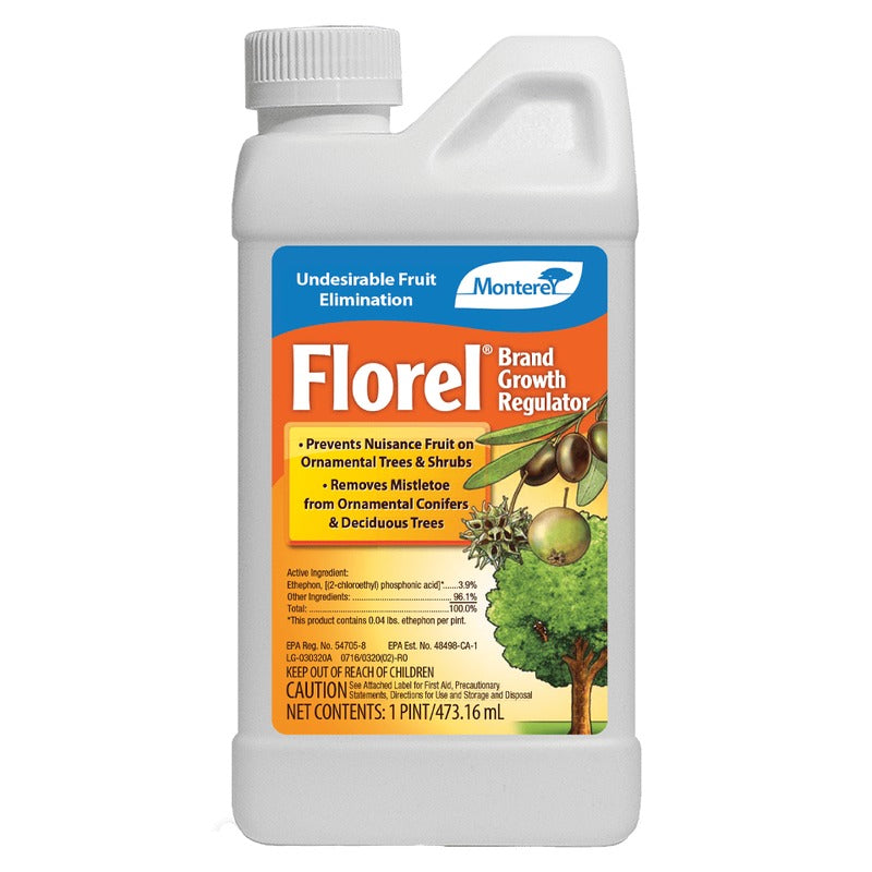 Monterey Florel Brand Growth Regulator - Nuisance Fruit Prevention for Ornamental Trees and Shrubs - 16 oz