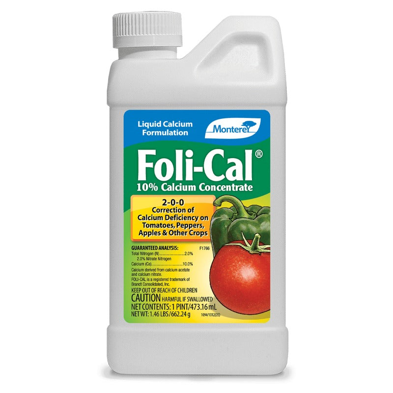 Monterey Foli-Cal 2-0-0 Liquid Calcium Concentrate - 10% Calcium Foliar Supplement - 16 oz