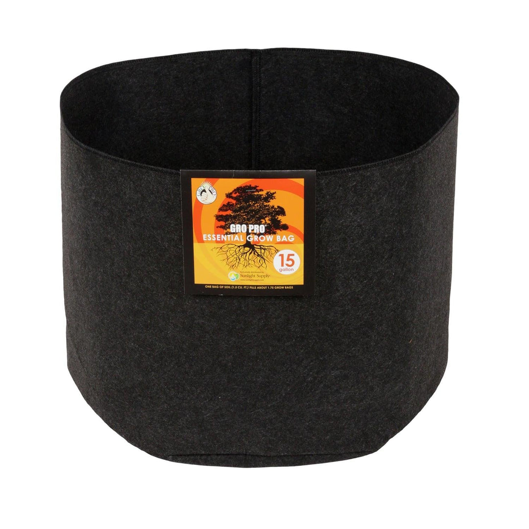 Gro Pro Essential round fabric pot 15 gallon black