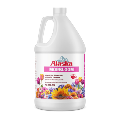 Alaska Morbloom 0-10-10 liquid bloom fertilizer, 1 gallon jug