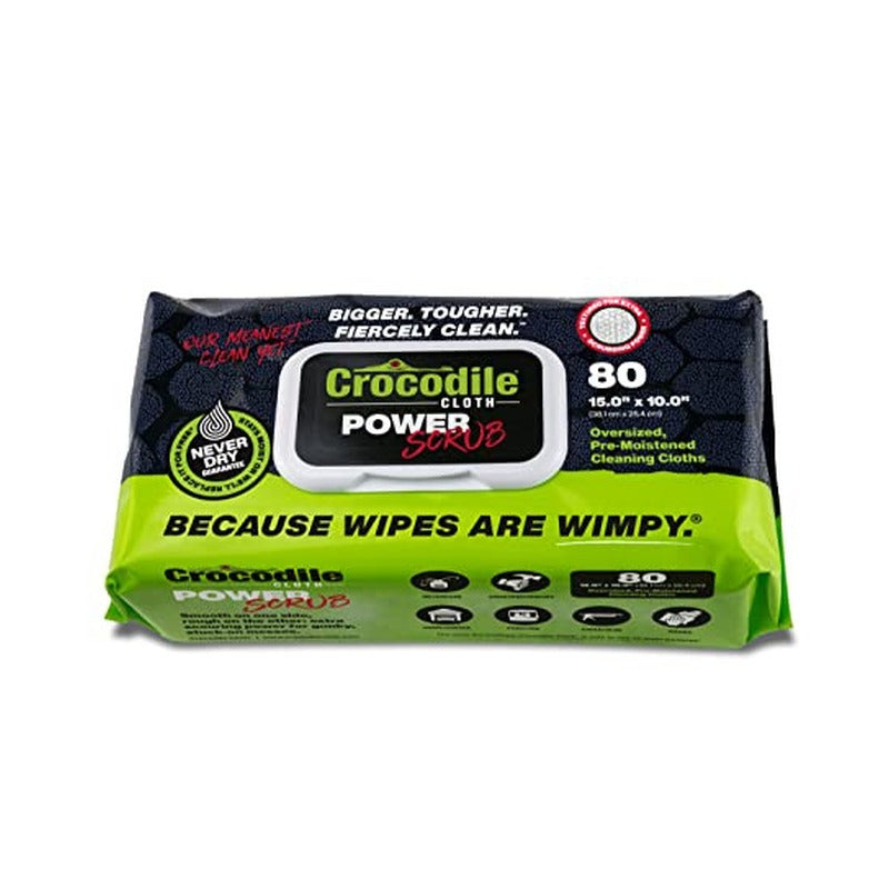 Crocodile Cloth Power Scrub 80 count wipes package