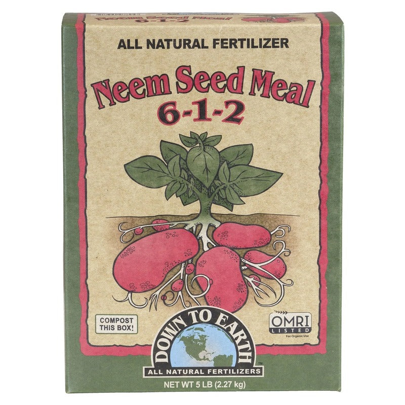 Down To Earth Neem Seed Meal 6-1-2 - Organic Neem Cake Fertilizer for Garden Soil and Plants