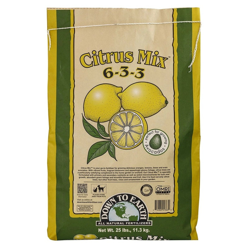 Down To Earth Citrus Mix 6-3-3 - Organic Fertilizer for Citrus, Avocado and Fruit Trees