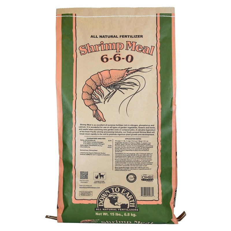 Down To Earth Shrimp Meal 6-6-0 - Organic Nitrogen and Phosphorus Fertilizer for Vegetables and Flowers