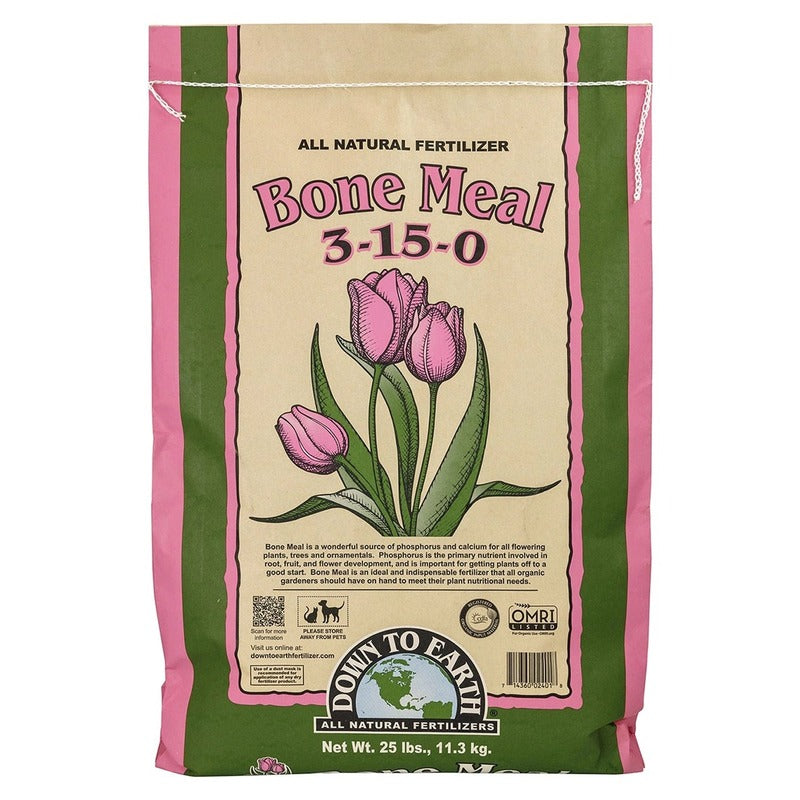 Down To Earth Bone Meal 3-15-0 organic bone meal fertilizer bag