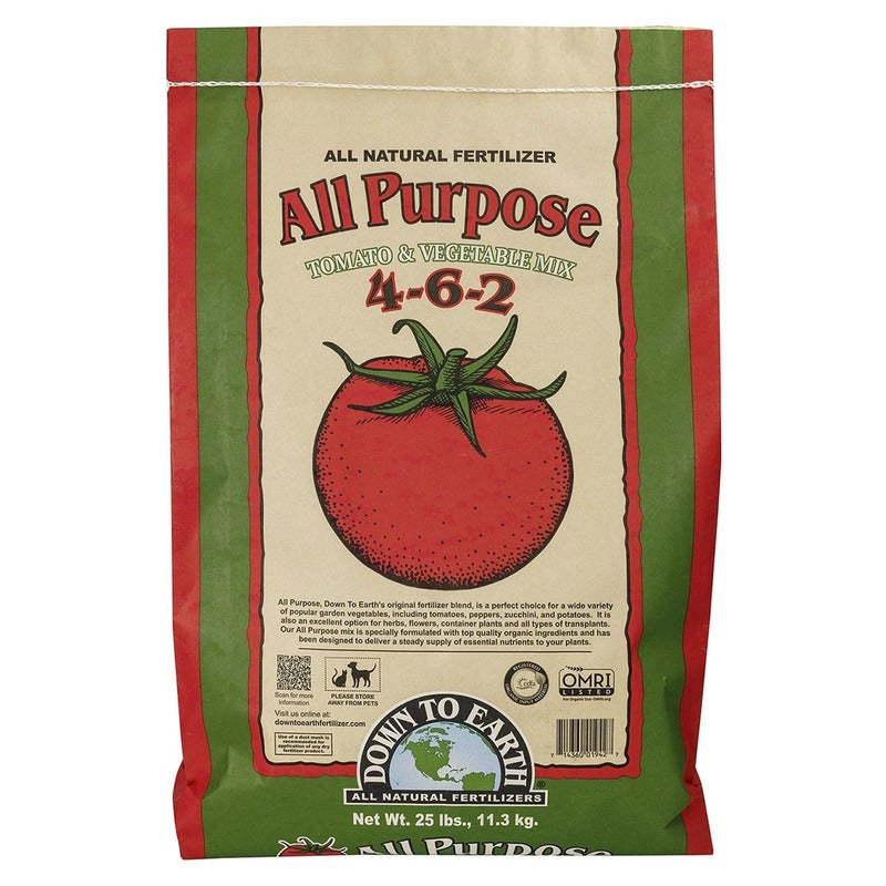 Down To Earth All Purpose 4-6-2 - Organic Fertilizer for Vegetables, Tomatoes, Herbs and Flowers
