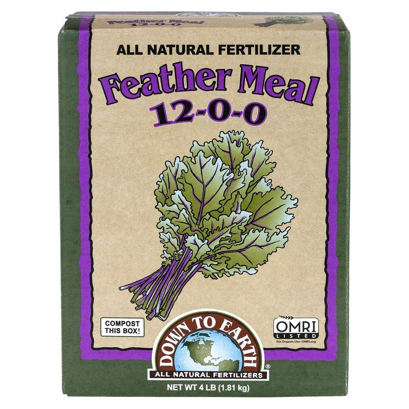 Down To Earth Feather Meal 12-0-0 - Organic Slow-Release Nitrogen Fertilizer for Corn and Tomatoes