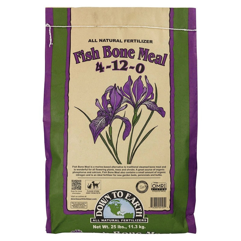 Down To Earth Fish Bone Meal 4-12-0 - Organic Phosphorus Fertilizer for Bulbs and Flowering Plants