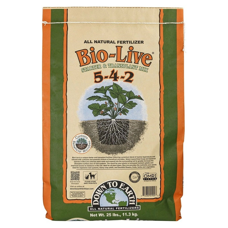 Down To Earth Bio-Live 5-4-2 - Organic Starter and Transplant Fertilizer with Mycorrhizae