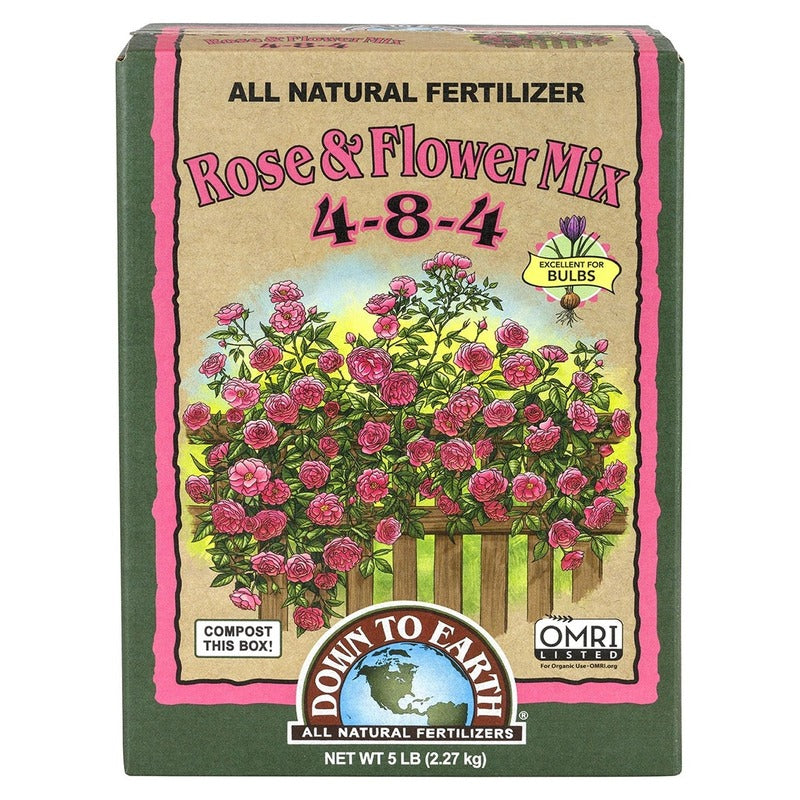Down To Earth Rose & Flower Mix 4-8-4 - Organic Fertilizer for Roses, Bulbs and Perennials