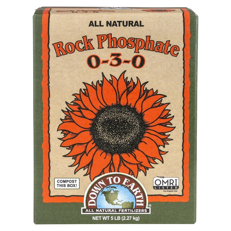 Down To Earth Rock Phosphate 0-3-0 - Slow-Release Phosphorus and Calcium for Bulbs and Flowers - 5 lb