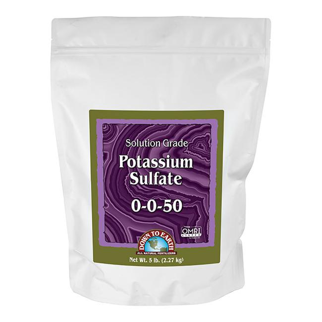Down To Earth Solution Grade Potassium Sulfate 0-0-50 - Potassium and Sulfur Fertilizer Powder - 5 lb