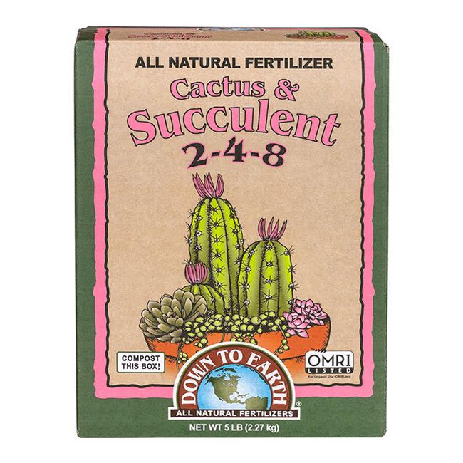 Down To Earth Cactus & Succulent 2-4-8 - Organic Fertilizer for Cacti, Agaves and Succulents - 5 lb