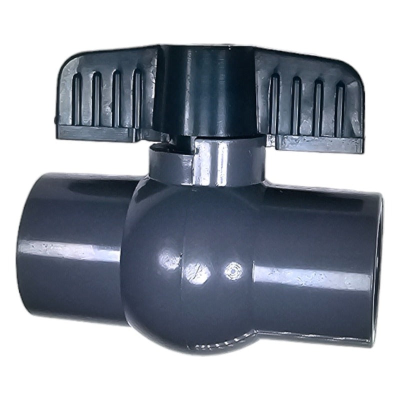 PVC slip ball valve, 3/4 in, gray body with black T-handle