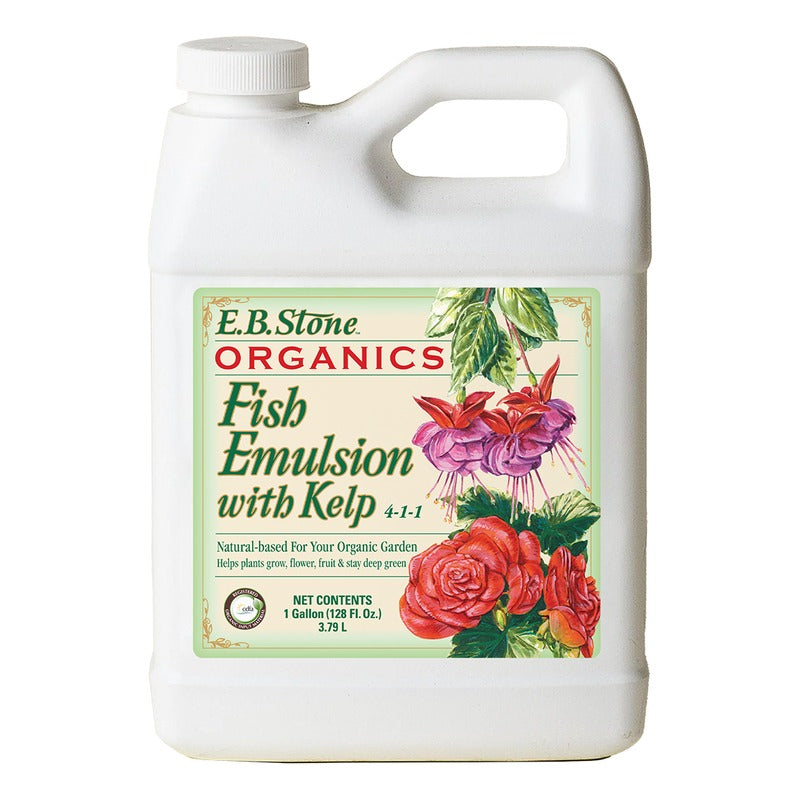 E.B. Stone Fish Emulsion with Kelp 4-1-1, 1 gallon jug
