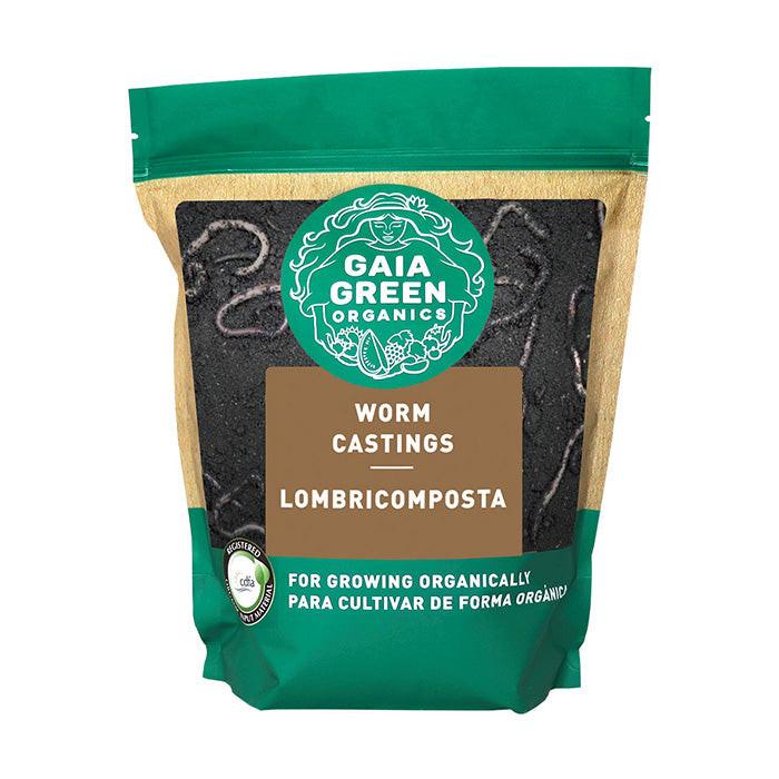 Gaia Green Organics Worm Castings 2 liter pouch