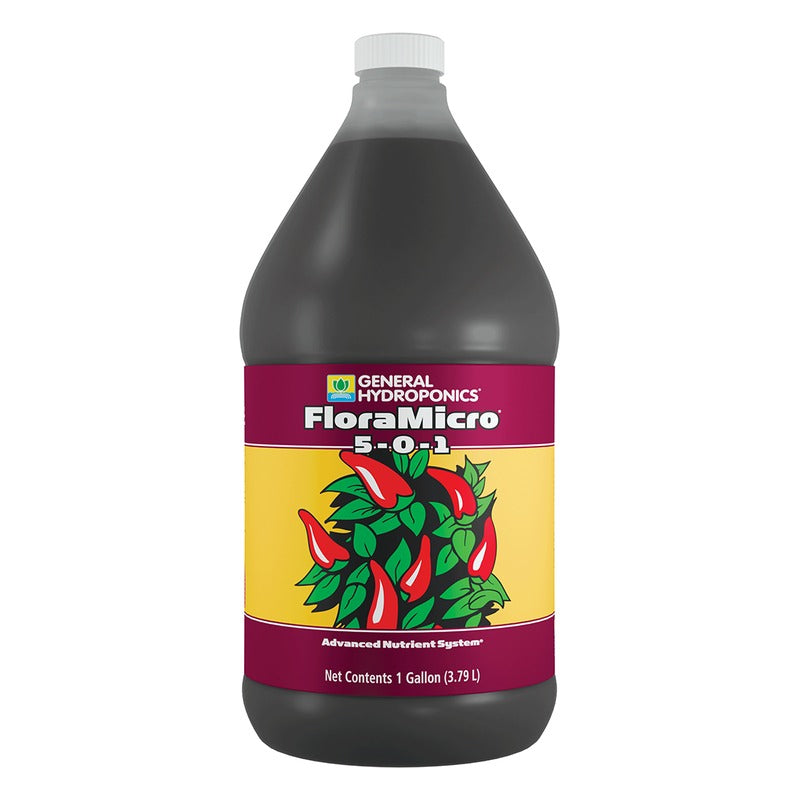 General Hydroponics FloraMicro 5-0-1 - Calcium and Chelated Micronutrient Base - 1 Gallon
