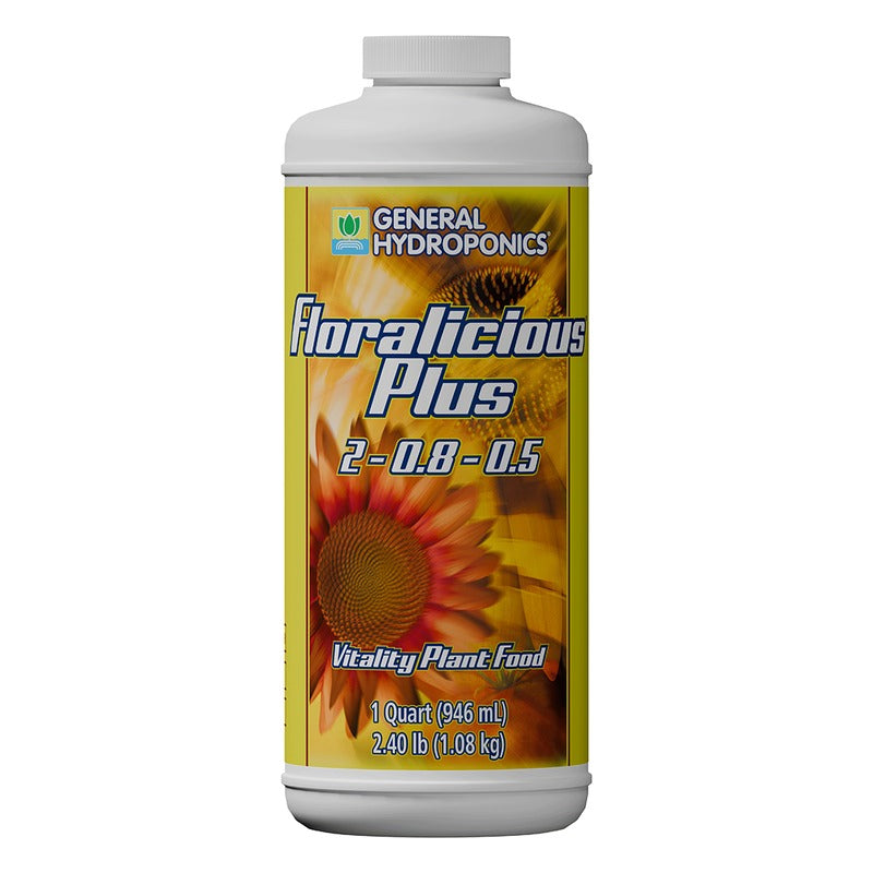 General Hydroponics Floralicious Plus 2-0.8-0.5 - Plant Vigor Additive - 32 Ounce (1 Quart)