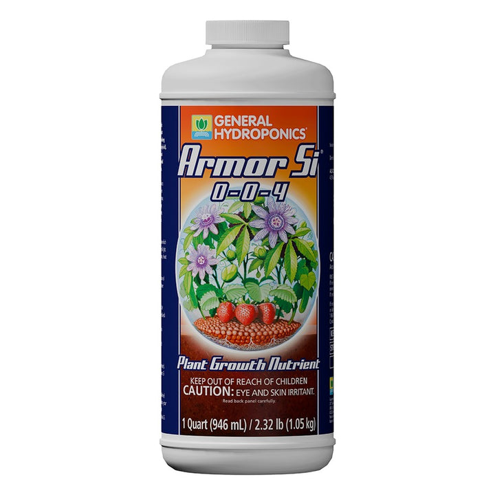 General Hydroponics Armor Si 0-0-4 - Liquid Silicon Supplement for Stronger Plants and Stress Resistance - Quart and 1 Gallon