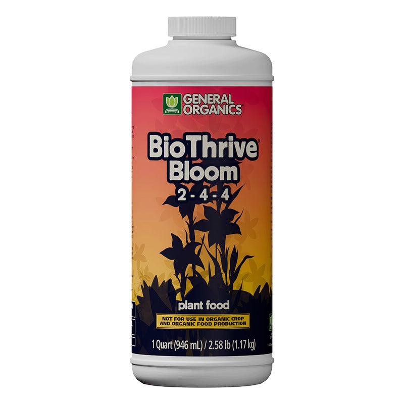 General Organics BioThrive Bloom 2-4-4 - Liquid Bloom Plant Food for Flowering and Fruiting Plants - Quart