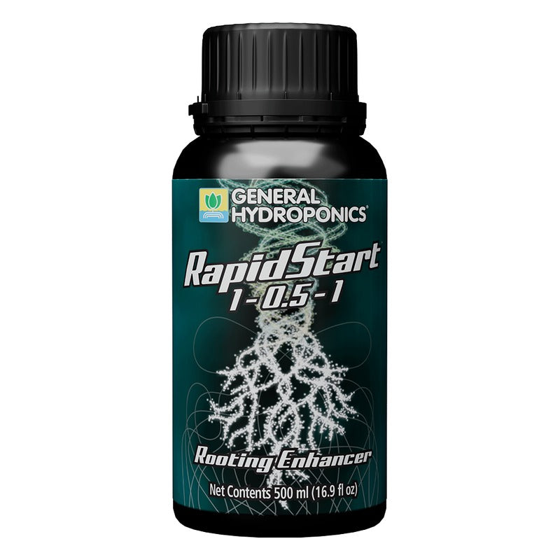 General Hydroponics RapidStart 1-0.5-1 - Rooting Enhancer for Cuttings, Seedlings and Transplants - 500 mL, 1 Gallon and 6 Gallon