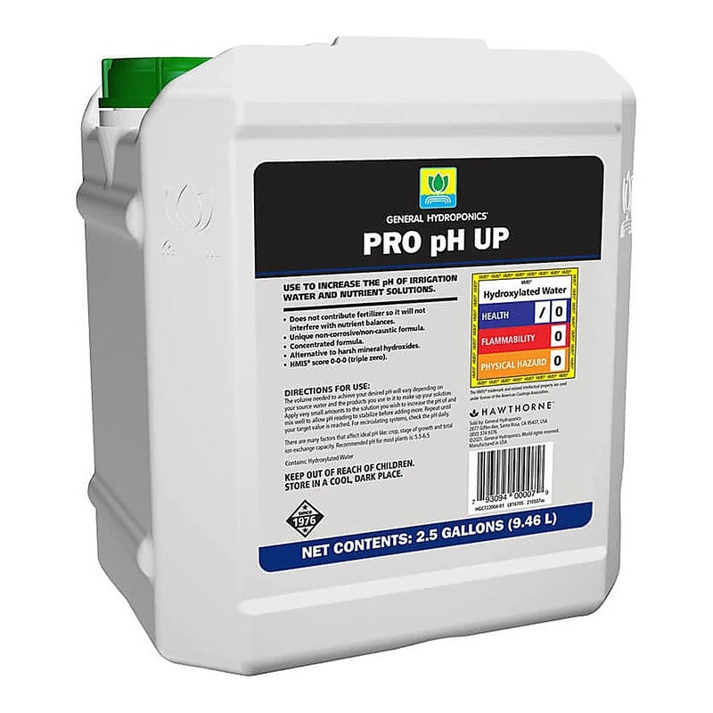 General Hydroponics PRO pH Up - Professional Non-Mineral pH Adjuster (Base) - 2.5 Gallon and 6 Gallon - Pickup in Store Only
