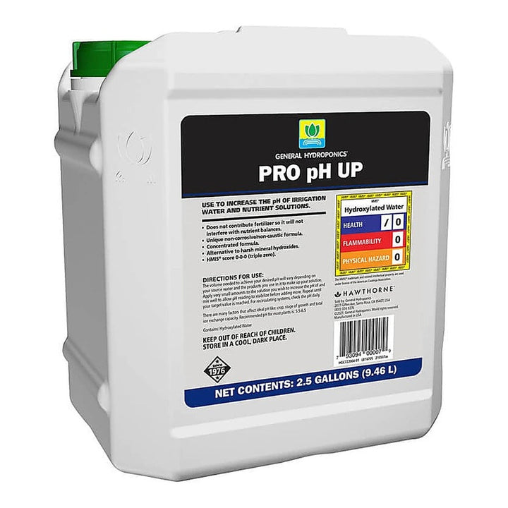 General Hydroponics PRO pH Up - Professional Non-Mineral pH Adjuster (Base) - 2.5 Gallon and 6 Gallon - Pickup in Store Only