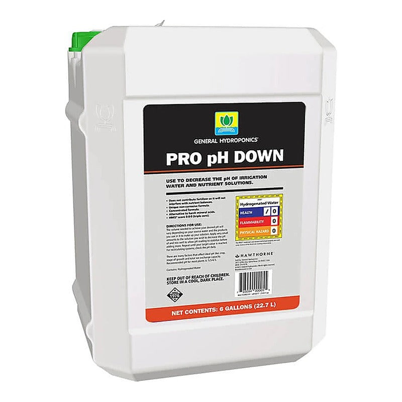 General Hydroponics PRO pH Down - Professional Non-Mineral pH Adjuster (Acid) - 6 Gallon - Pickup in Store Only