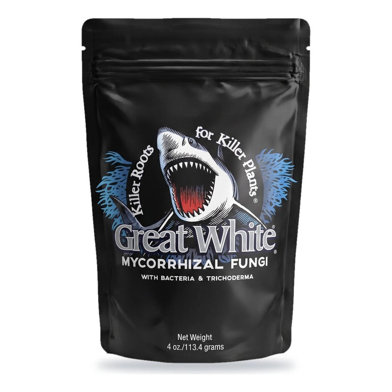Great White Premium Mycorrhizae mycorrhizal fungi with bacteria and Trichoderma, 4 oz pouch