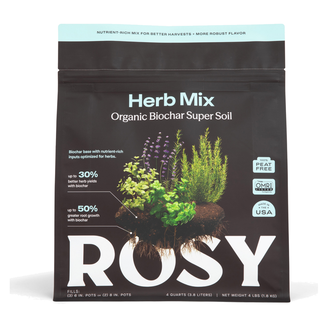 Rosy Soil Herb Soil 4 quart bag, front