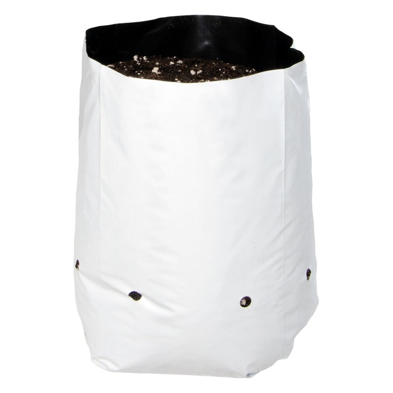 Hydrofarm Black & White Poly Grow Bags, 2 Gallon, Pack of 25