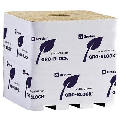 Grodan Improved Gro-Block Hugo GR32 Stone Wool Block, 6 x 6 x 6 Inch