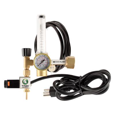 Titan Controls CO2 Regulator with solenoid valve, flow meter and power cord