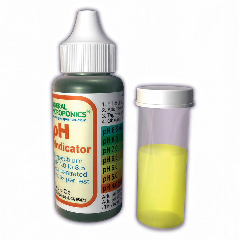 General Hydroponics pH Test Indicator 8 oz bottle with test vial