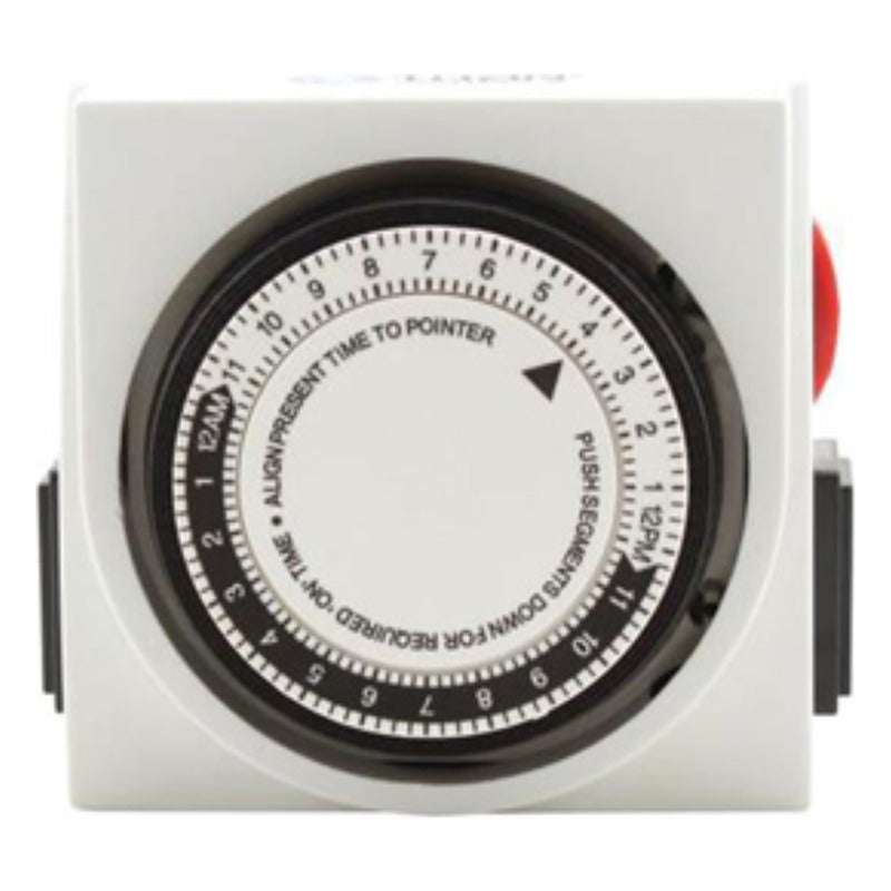 Dual outlet 24 hour mechanical grounded timer