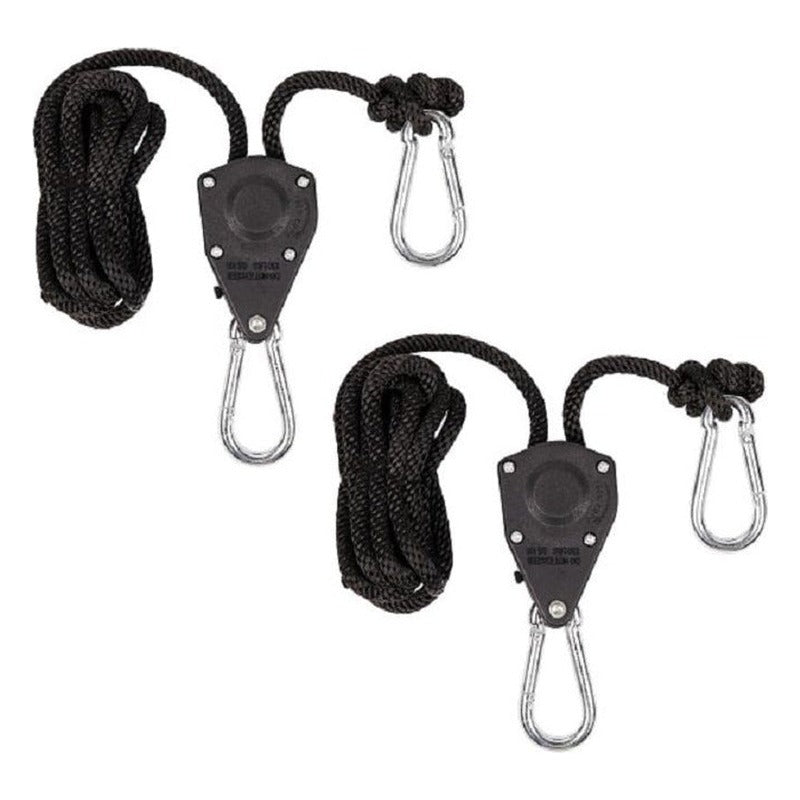 Light rope ratchet grow light hangers, pair