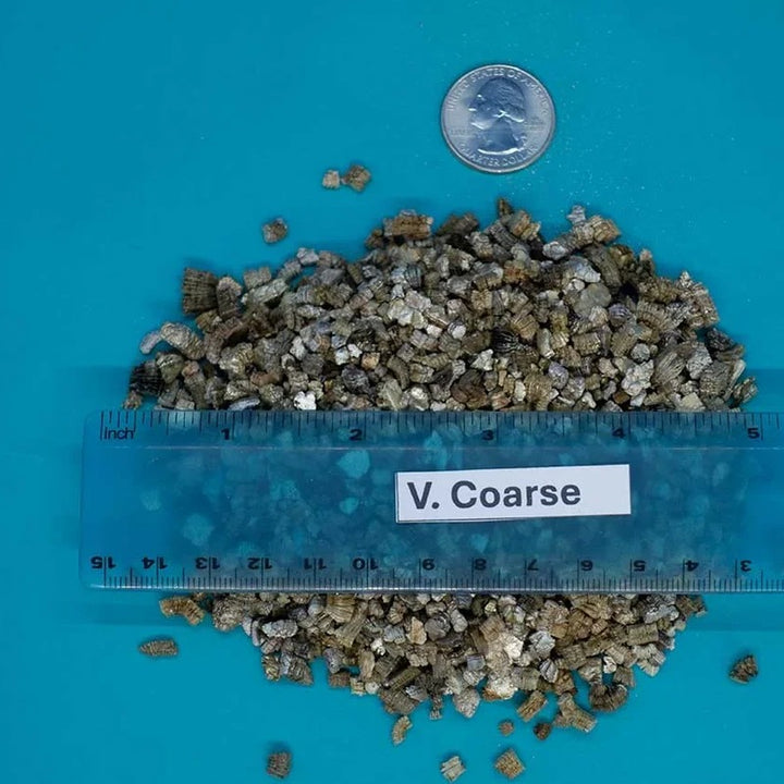 NorCal horticultural vermiculite, coarse grade, with ruler for scale
