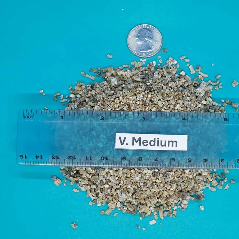 NorCal horticultural vermiculite, medium grade, with ruler for scale