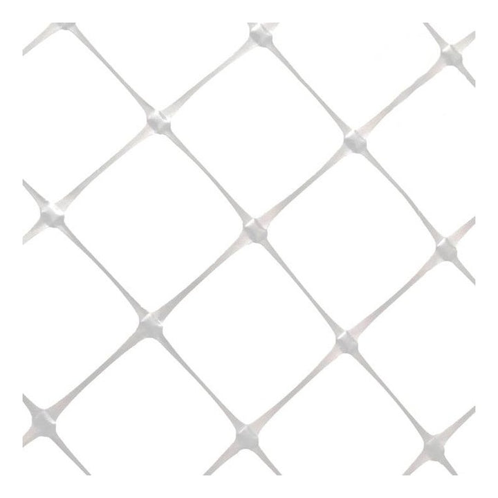 Close-up of VineLine white trellis netting with 6 inch square openings