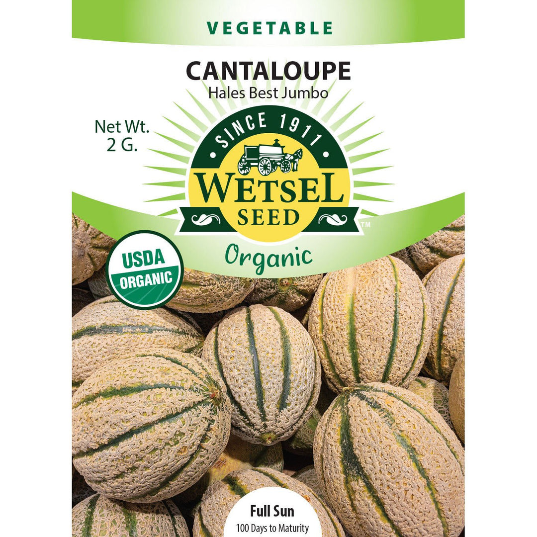 Wetsel Seed Organic Hale's Best Jumbo Cantaloupe seed packet
